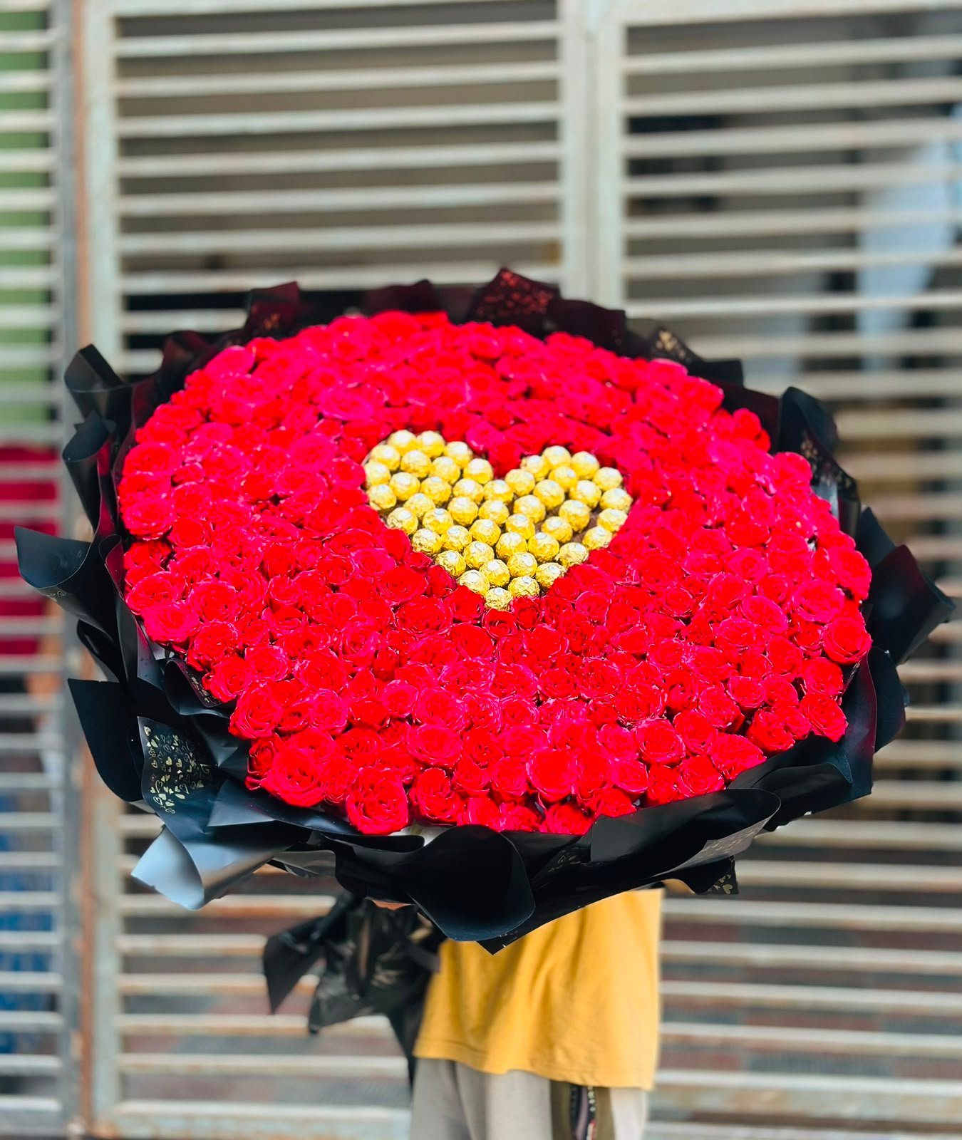 Luxury Red Rose & Ferrero Heart Bouquet