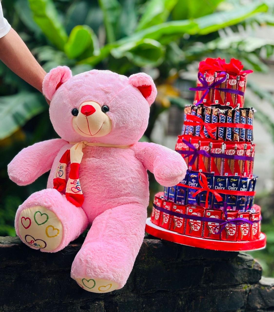 Premium Teddy & Chocolate Tower Combo