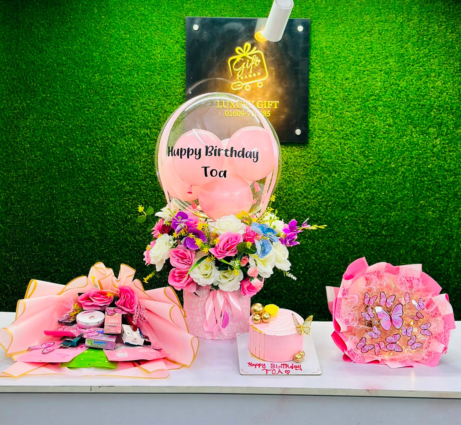 Premium Pink Birthday Surprise Gift Combo