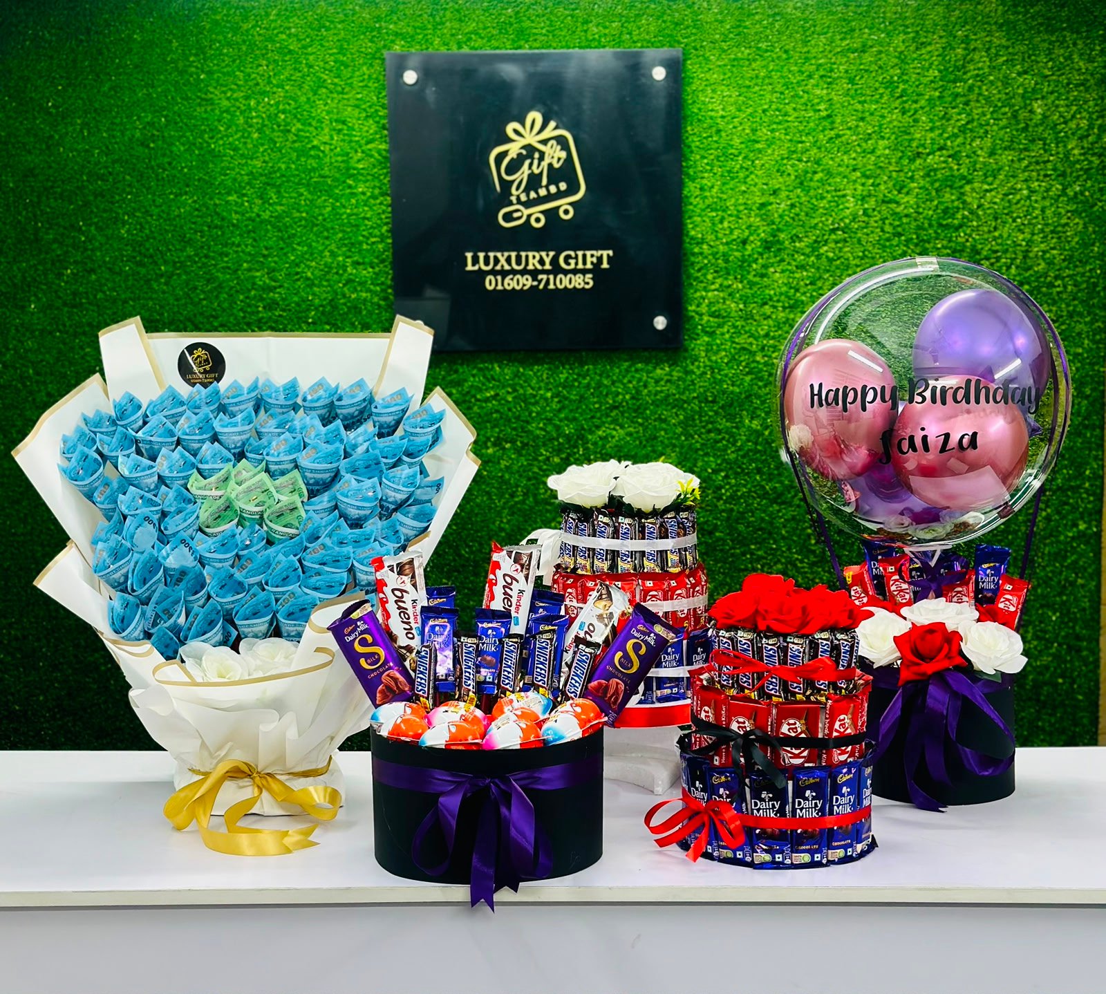 Luxury Birthday Money Bouquet & Chocolate Surprise Combo