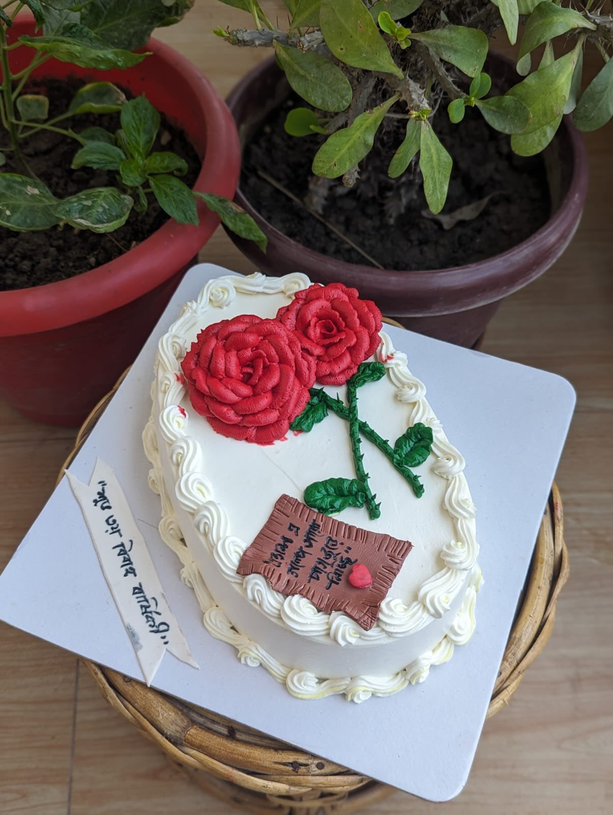 Romantic Rose Heart Cake