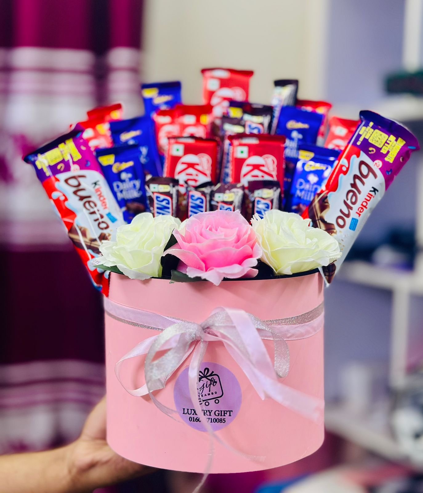 Premium Pink Chocolate Flower Box