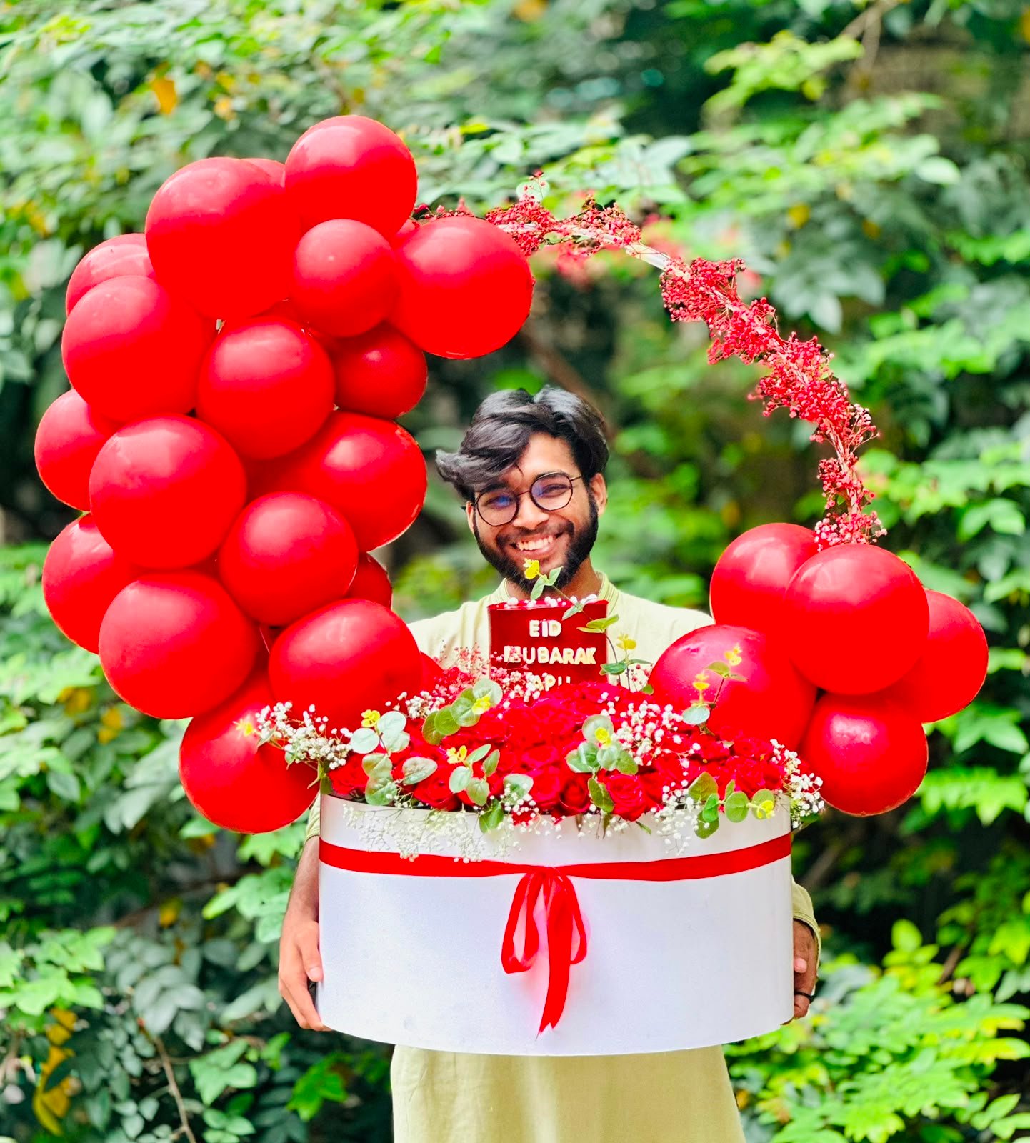 Grand Romantic Flower & Balloon Surprise Box